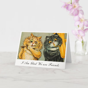 Vintage Louis Wain Katzen Ich bin froh, dass wir F Karte