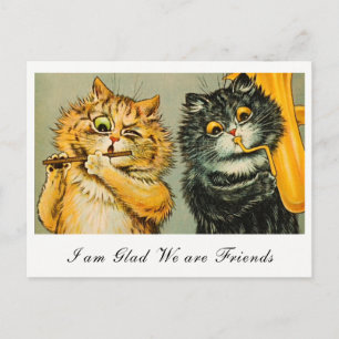 Vintage Louis Wain Katzen Ich bin froh, dass wir F Postkarte