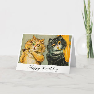 Vintage Louis Wain lustige musikalische Katzen All Karte
