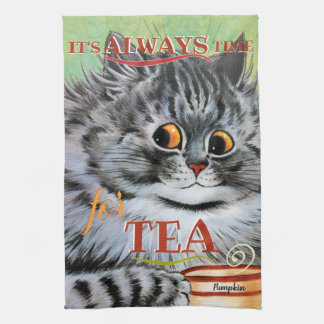 Vintage Louis Wain Niedlich Teacatch Geschirrtuch