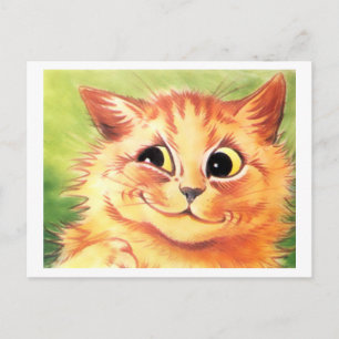 Vintage-Louis-Wain-Postkarte mit lächelnder Katze Postkarte