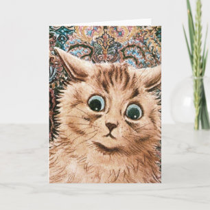 Vintage-Louis-Wain-Tapeten-Katzenglückwunschkarte Karte