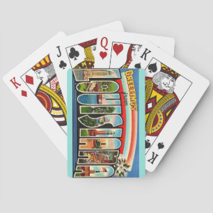 Vintage Louisiana Grußpostkarte Spielkarten