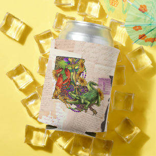 Vintage Louisiana Karte Cajun Crawfish und Alligat Dosenkühler