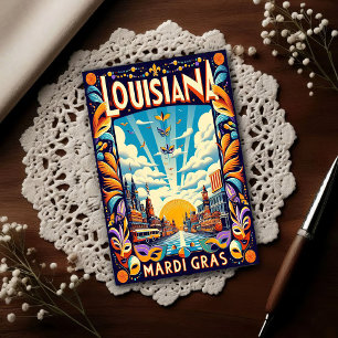 Vintage-Louisiana-Mardi-Gras-Parade Postkarte