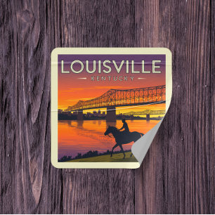 Vintage Louisville Kentucky Quadratischer Aufkleber