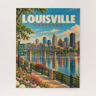 Vintage Louisville Skyline Ohio River Puzzle