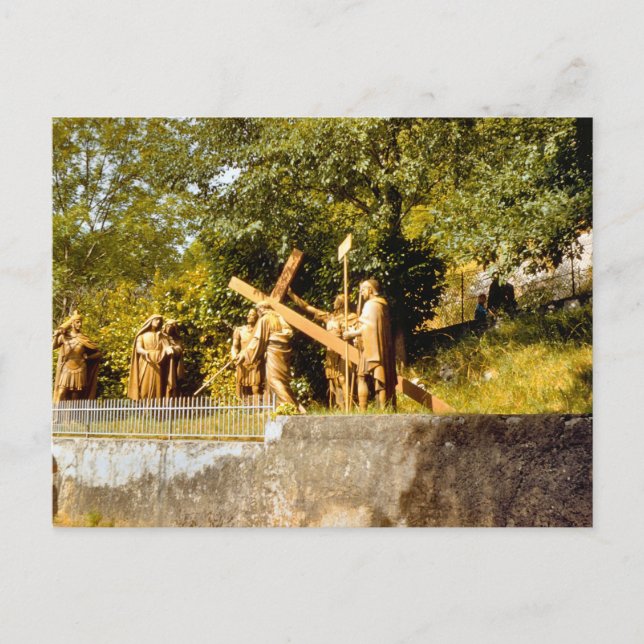 Vintage Lourdes, Kreuzstationen Postkarte (Vorderseite)
