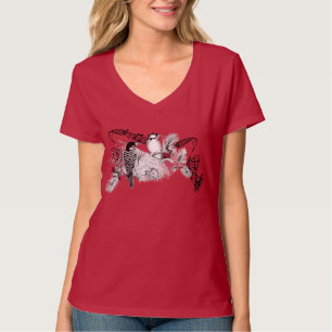 Vintage Love Birds Kapuzenpullover T-Shirt