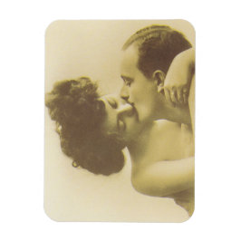 Vintage love couple kissing sepia illustration magnet