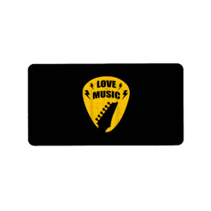 Vintage Love Guitar Music Lover Gift Adressaufkleber
