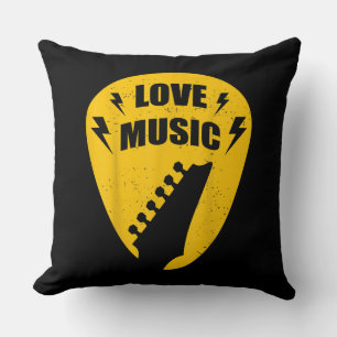 Vintage Love Guitar Music Lover Gift Kissen