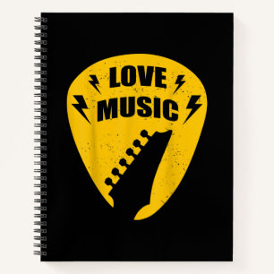 Vintage Love Guitar Music Lover Gift Notizbuch