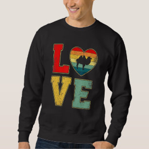 Vintage Love Kamel Retro 70er 80er Herz Farm Tier Sweatshirt
