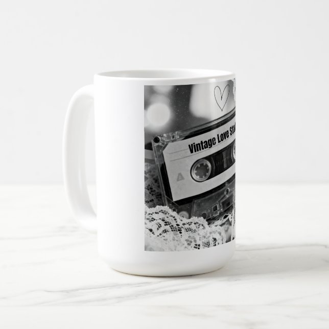 Vintage Love Static Kaffeetasse (Vorderseite Links)