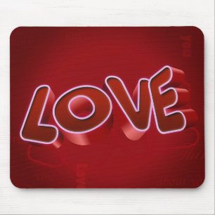 Vintage Love You Red Burgundy - Hochzeit Mousepad