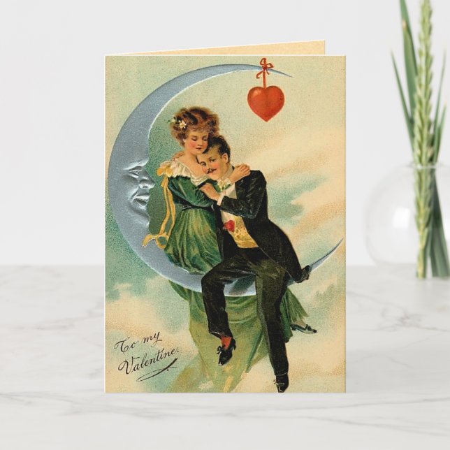 Vintage Lover-Valentinstag-Karte Feiertagskarte (Vorderseite)