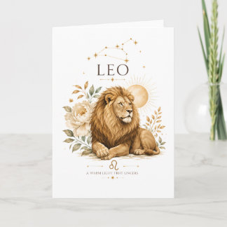 Vintage-Löwe-Zodiac-Astrologie-Horoskop-Sternzeich Karte