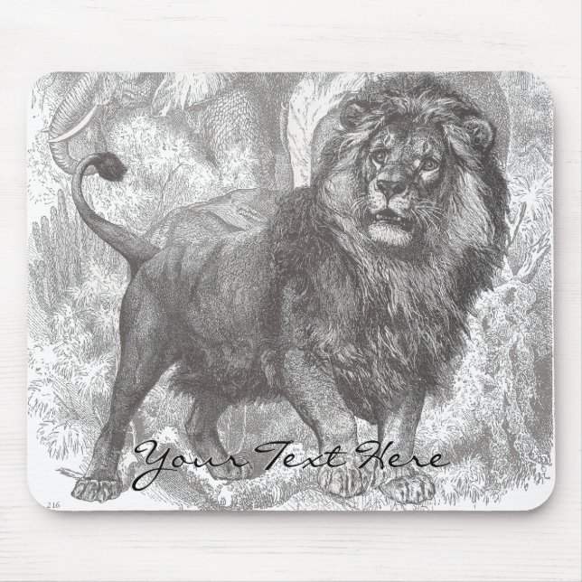 Vintage-Löwen-Mauspad Mousepad (Vorne)