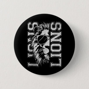 Vintage-Löwen-Schul-Sportfan-Teamgeist-Maskottchen Button