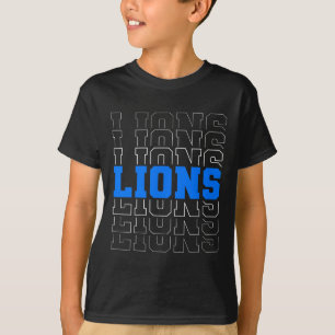 Vintage Löwen Schule Sport Name Geist Zurück zur S T-Shirt