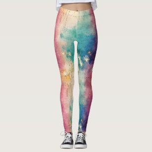 Vintage-Löwenzahn-Abstraktmuster (4) Leggings