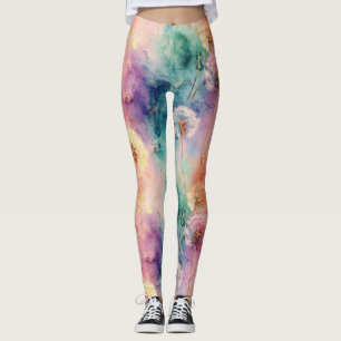 Vintage-Löwenzahn-Abstraktmuster (5) Leggings