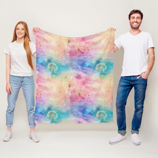 Vintage-Löwenzahn-Abstraktmuster (7) Fleecedecke (Beispiel)