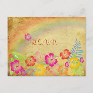 Vintage-Luau-RSVP-Postkarten, für 5x7-Einladungen Einladungspostkarte