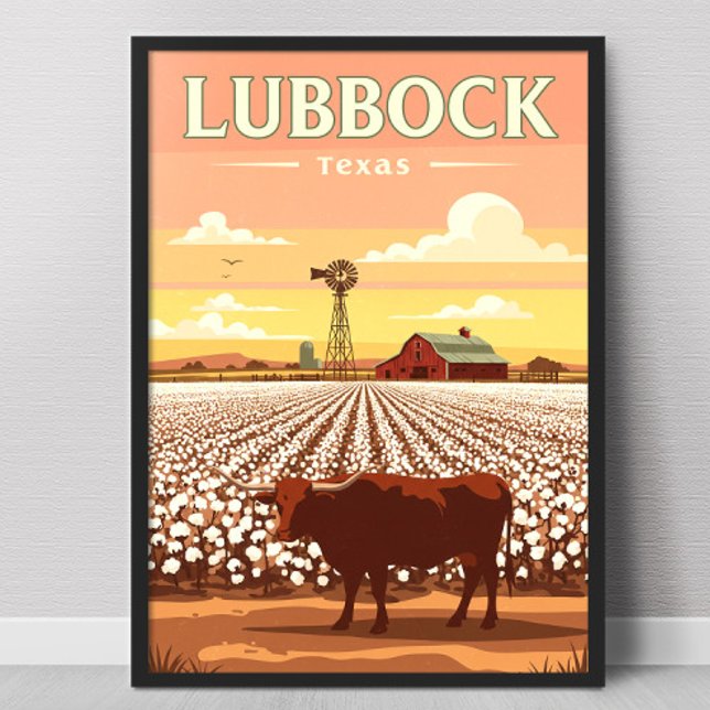 Vintage Lubbock Texas Poster (Von Creator hochgeladen)
