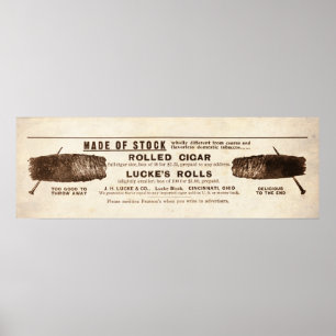 Vintage Luckes Zigarren-Anzeige ab 1899 Poster