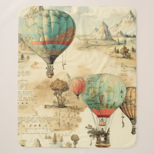 Vintage Luftballon-Wildnis-Karte Berg Sherpadecke