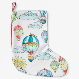 Vintage Luftballons: Whimsische Wassermalerei naht Kleiner Weihnachtsstrumpf