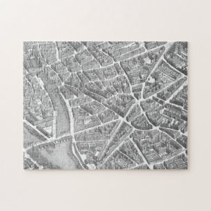 Vintage Luftbild Paris Karte Puzzle