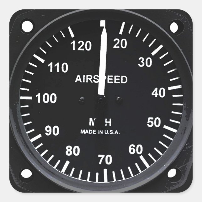 Vintage Luftdrehzahl Quadratischer Aufkleber (Vorderseite)