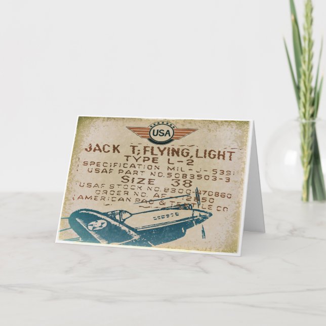 Vintage Luftfahrt-Gruß-Karten Karte (Vorderseite)