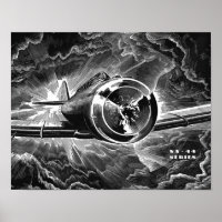 Vintage Luftfahrt-Kampfflugzeug Art Print