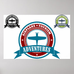 Vintage Luftfahrt-Logo "Luftfahrt" für Flugreisen Poster