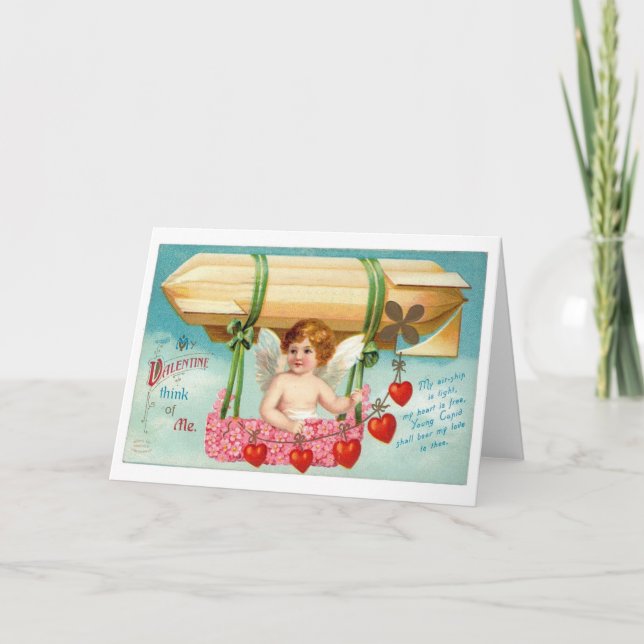 Vintage Luftfrachtkarte Valentine Feiertagskarte (Vorderseite)