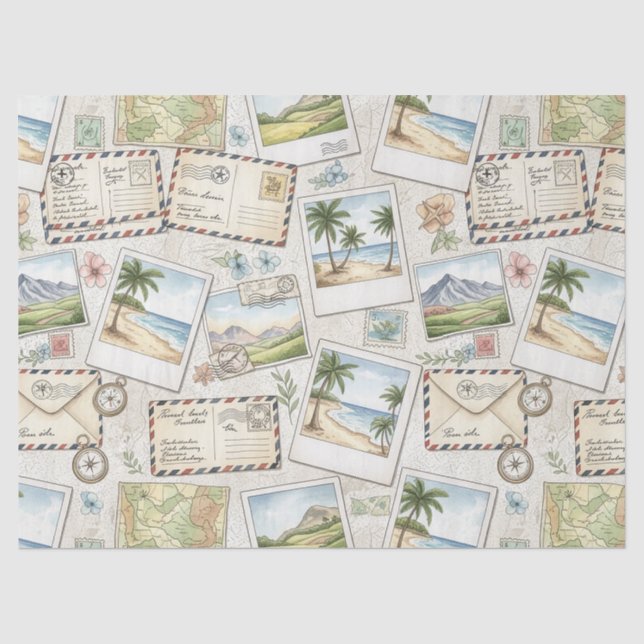 Vintage Luftpost-Abenteuer (1) Seidenpapier (Vorderseite)