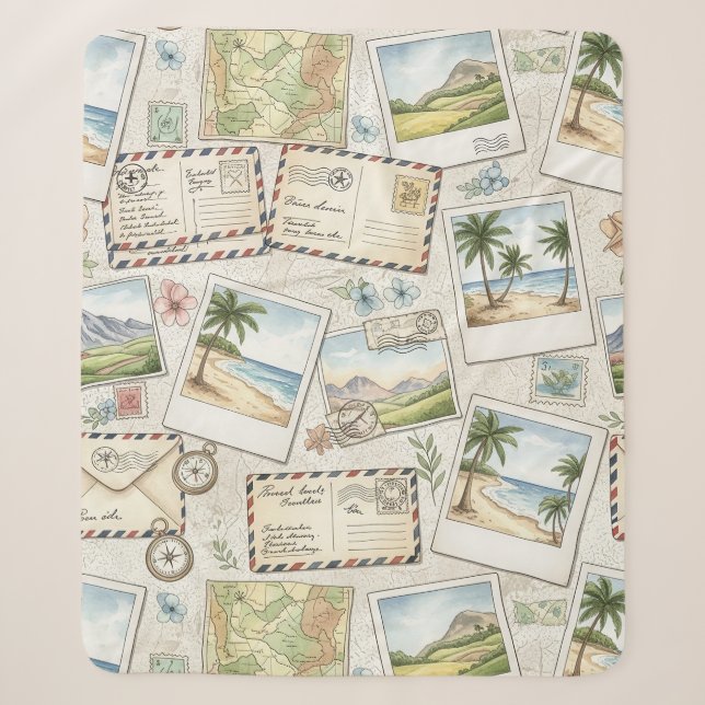 Vintage Luftpost-Abenteuer (1) Sherpadecke (Vorderseite)