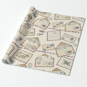 Vintage Luftpost-Abenteuer (3) Geschenkpapier