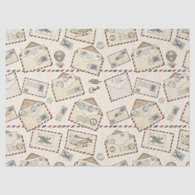 Vintage Luftpost-Abenteuer (3) Seidenpapier (Vorderseite)