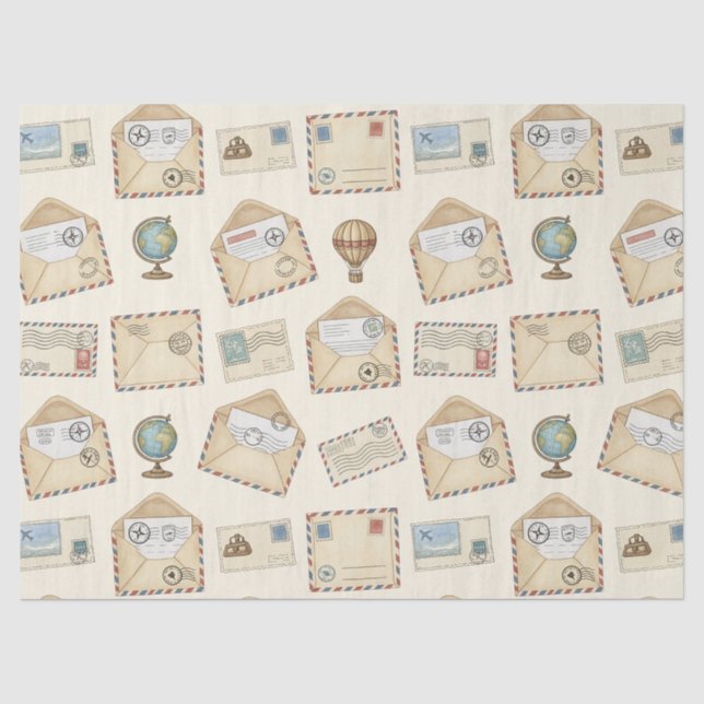 Vintage Luftpost-Abenteuer (4) Seidenpapier (Vorderseite)