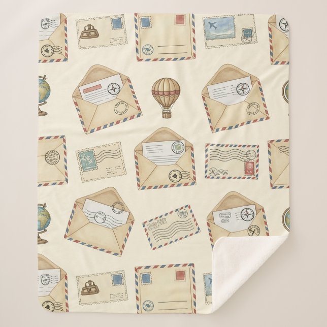 Vintage Luftpost-Abenteuer (4) Sherpadecke (Vorderseite)