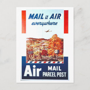 Vintage Luftpost Postamtwerbung Postkarte