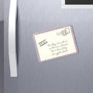 Vintage Luftpost-Postkarte Magnet