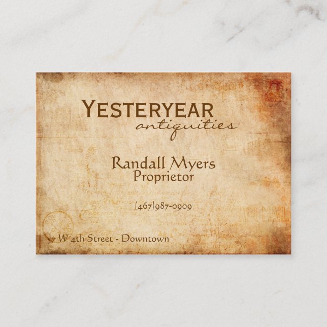 Vintage Luftpost Visitenkarte (Vorderseite)