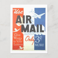 Vintage Luftpostwerbung Postkarte
