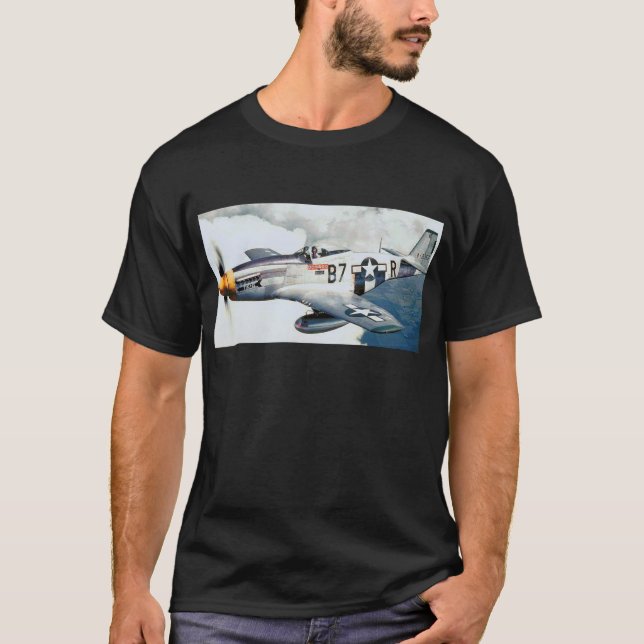 Vintage Luftwaffe P-51D Mustang T-Shirt (Vorderseite)